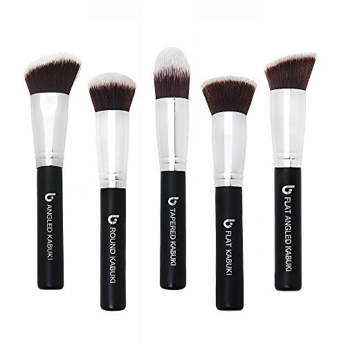 Kabuki Makeup Brush Set Beauty Junkees 5pc Professional Make Up Brushes for Full Face Foundation Blush Bronzer Contour Concealer Mineral Powder Cosmetics Affordable Cruelty Free Kabuki Makeup Brush Set Beauty Junkees 5pc Professional Make Up Brushes for Full Face Foundation Blush Bronzer Contour Concealer Mineral Powder Cosmetics Affordable Cruelty Free