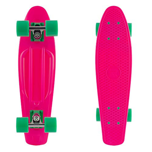 Retrospec Quip Skateboard 22 5  Classic Plastic Mini Cruiser Complete Skateboard w ABEC 7 Bearings  Watermelon  3382