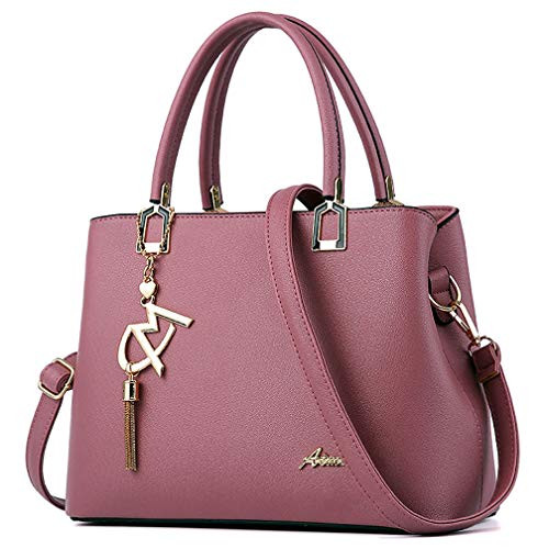 Womens Purses and Handbags Shoulder Bags Ladies Designer Top Handle Satchel Tote Bag  Dark Pink