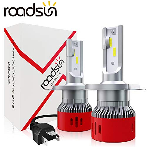 ROADSUN H4 LED Headlight Bulbs 60W 12000LM Extremely Bright 6000K Cool White CSP Chips Conversion Kit