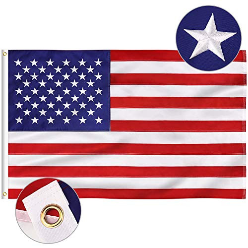 FLAGBURG American Flag 4x6 Ft US Flag  Long Lasting USA Flags with Embroidered Stars  Sewn Stripes and Brass Grommets  Vibrant Color  UV Fade Resistant  Heavy Duty Nylon for Outdoor Indoor Use