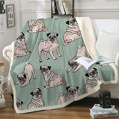 Sleepwish Pug Fleece Blanket for Kids Boys Soft Girl Puppy Blanket for Couch Dog Animal Blanket Sherpa Bed Blanket Pug Blankets and Throws Green 50 X 60 Sleepwish Pug Fleece Blanket for Kids Boys Soft Girl Puppy Blanket for Couch Dog Animal Blanket Sherpa Bed Blanket Pug Blankets and Throws Green 50 X 60