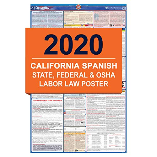 CA Labor Law Poster  2020 Edition   State  Federal and OSHA Compliant Laminated Poster  California  Spanish