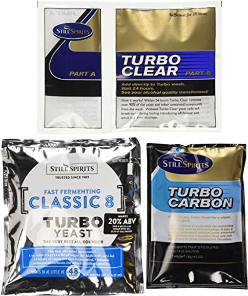 Still Spirits Triple Pack   Classic 8 Turbo Yeast  Turbo Carbon and Turbo Clear