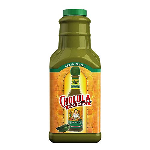 Cholula Green Pepper Hot Sauce   64 Ounce Bottle   Crafted with Jalapeno and Poblano Peppers and Signature Spice Blend   Gluten Free  Kosher  Vegan  Low Sodium   Best Thing to Ever Happen to Food