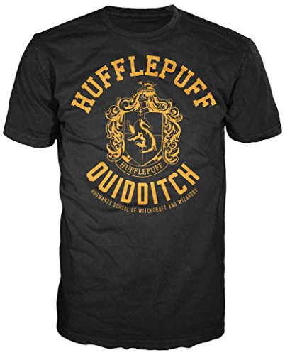Harry Potter Hufflepuff Quidditch Mens Hogwarts T shirt  XXL   Black