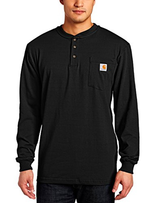 Carhartt Men s Big Workwear Pocket Henley Shirt  Regular and Big   Tall Sizes   Black  3X Large Tall