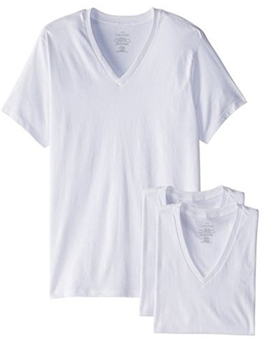 Calvin Klein Men s Cotton Classics Multipack V Neck T Shirts  White  XX Large