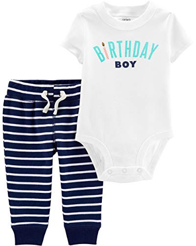 Carter s Baby Boys  2 Piece Bodysuit Pant Sets  Navy White Birthday  24 Months