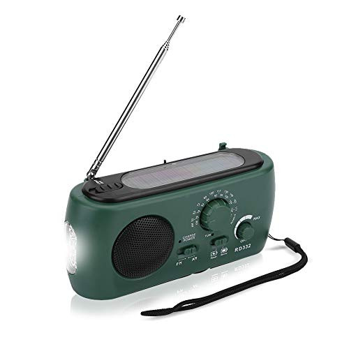 Emergency Hand Crank Radio  Solar Powered Hand Crank AM FM Radio with LED Flashlight Emergency Phone Charger   Best Reception and Longest Lasting