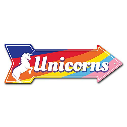 SignMission Unicorns Arrow Plastic Sign  36  Wide