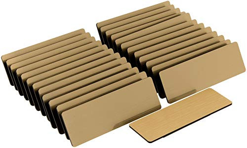 ExcelMark Blank Name Tag Badge with Magnetic Backing   1  x 3   25 Pack   Gold