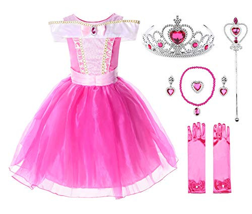 JerrisApparel Girls Princess Costume Dress Pageants Party Fancy Dress  8  Knee Length with Accessories