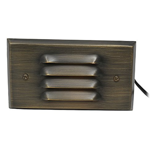 Lightkiwi C7486 Subtle Louvered Step Light for Landscape Lighting  Brass  Light Bulb Not Included