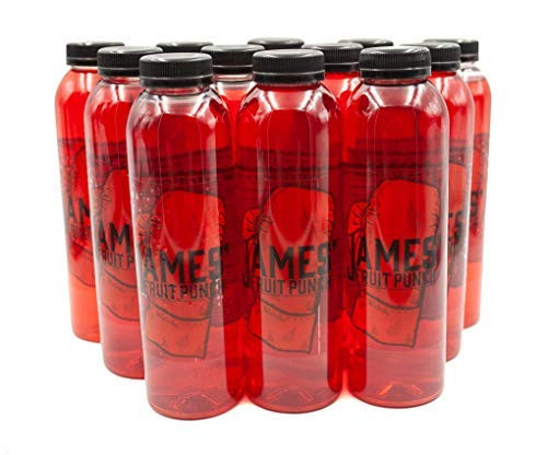 James Original Fruit Punch Juice Recipe   12 Pack  16 Fl  Oz  Plastic Juice Bottles  100 Natural Fruit Juice Flavor   Perfect Cocktail Mixer Packed w  a Punch