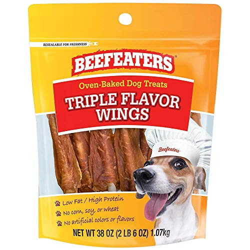 Beefeaters Triple Flavor Wing Treats for Dogs   38 oz
