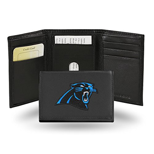 Rico Industries Carolina Panthers Embroidered Leather Tri Fold Wallet