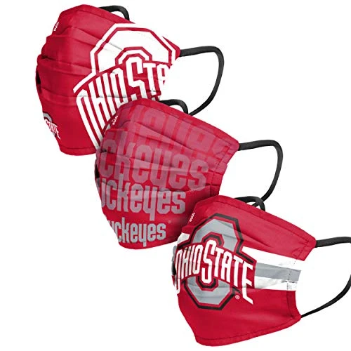 FOCO Ohio State Buckeyes NCAA Mens Matchday Face Cover   3 Pack  Adult  FACECOVERMATCHNCAA