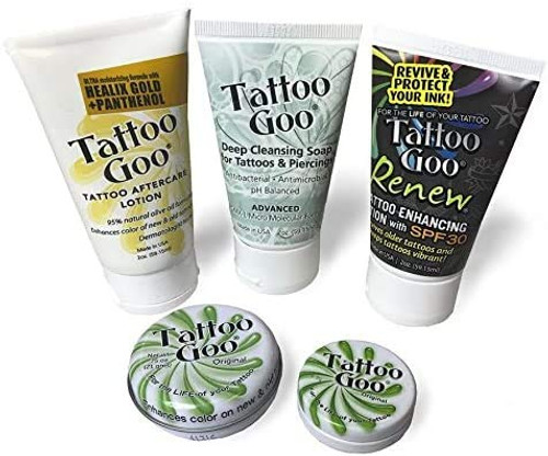 Tattoo Goo Aftercare Kit Includes Soap  New formula  Tattoo Goo  Lotion  Renew Lotion