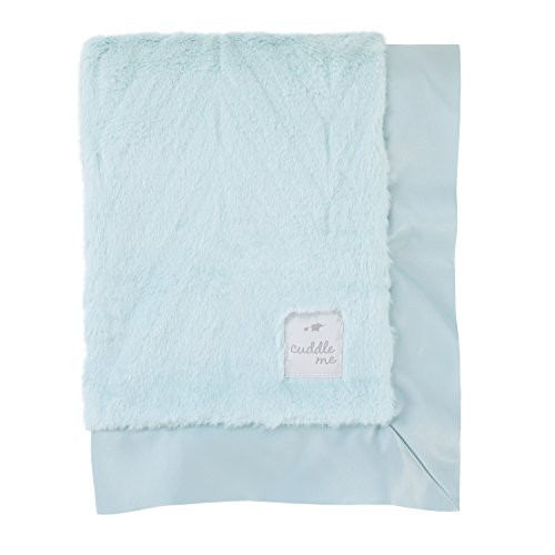 Cuddle Me Luxury Plush Chevron Blanket with Matte Satin Border  Aqua