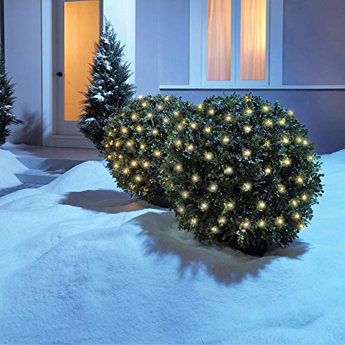 NOMA LED Net Christmas Lights   100 White Warm Mini Lights   4 ft x 4 ft Mesh   Indoor   Outdoor