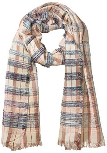 Steve Madden Women s Slub Check Travel Wrap  Blush  One Size