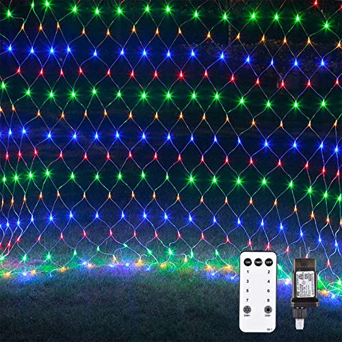 9 8x6 6ft 200 LED Net Mesh Lights  Outdoor Fairy Lights Plug in  Indoor Fairy Lights with 8 Modes for Gazebos  Trees  Railings and Walls?Multicolor?