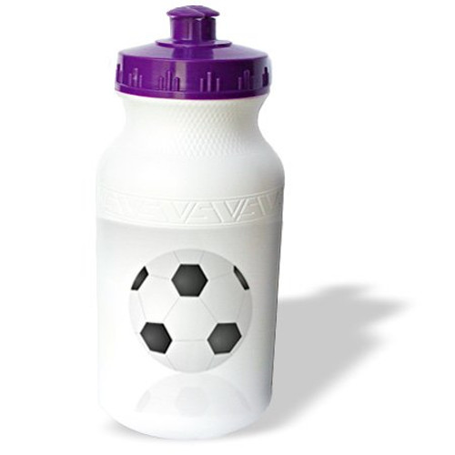 3dRose wb_78652_1 A Soccer Ball Sports Water Bottle, 21 oz, White