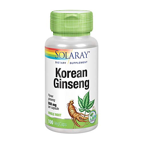 Solaray Korean Ginseng 550 mg Healthy Stress Energy Physical Endurance Support 100 VegCaps Solaray Korean Ginseng 550 mg Healthy Stress Energy Physical Endurance Support 100 VegCaps
