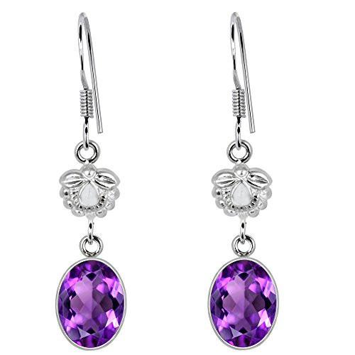 Orchid Jewelry 925 Sterling Silver 5 Ct Purple Amethyst Dangle Earrings Birthday Gifts For Women Orchid Jewelry 925 Sterling Silver 5 Ct Purple Amethyst Dangle Earrings Birthday Gifts For Women