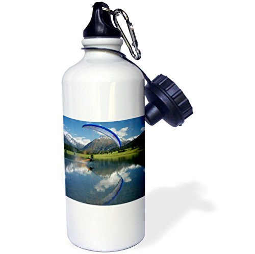 3dRose wb_71725_1"Paramotor, extreme sport, Diamond Lake, New Zealand-AU02 DWA4633 David Wall" Sports Water Bottle, 21 oz, White 3dRose wb_71725_1"Paramotor, extreme sport, Diamond Lake, New Zealand-AU02 DWA4633 David Wall" Sports Water Bottle, 21 oz, White