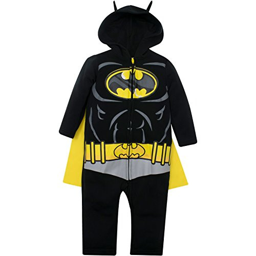 Warner Bros  Justice League Batman Baby Boys Costume Coverall Hood Cape  0 3 Months