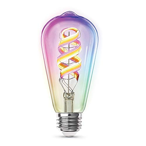Feit Electric ST2160 RGBW FIL AG 60 Watt Equivalent WiFi Dimmable No Hub Required Alexa or Google Assistant ST21 LED Smart Light Bulb Feit Electric ST2160 RGBW FIL AG 60 Watt Equivalent WiFi Dimmable No Hub Required Alexa or Google Assistant ST21 LED Smart Light Bulb