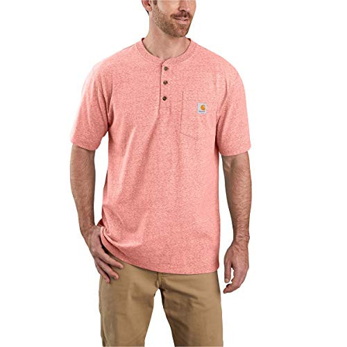 Carhartt Men s Size Workwear Pocket Henley Shirt  Harvest Orange Snow Heather  Large Tall