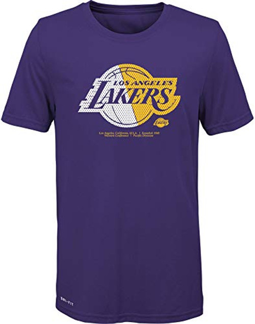 NBA Youth 8 20 Team Color Primary Split Logo Dri Fit T Shirt Medium 10 12 Los Angeles Lakers Purple NBA Youth 8 20 Team Color Primary Split Logo Dri Fit T Shirt Medium 10 12 Los Angeles Lakers Purple