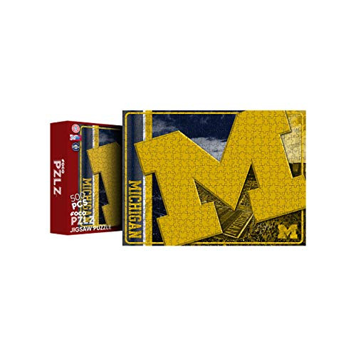 FOCO NCAA Michigan Wolverines FOCO NCAA Big Logo 500 Piece Jigsaw PZLZ FOCO NCAA Michigan Wolverines FOCO NCAA Big Logo 500 Piece Jigsaw PZLZ