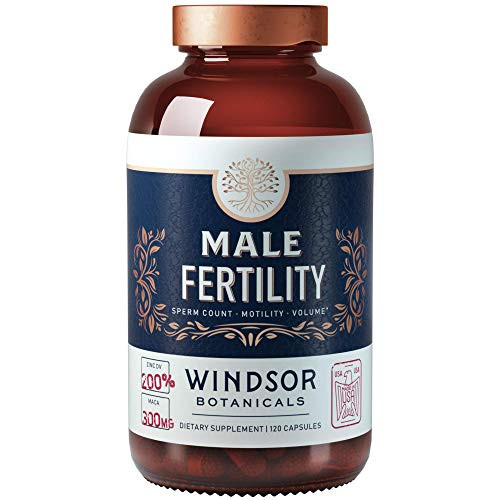 Male Fertility Supplement by Windsor Botanicals   Male Reproductive Health Support   Improved Sperm Count  Motility and Volume   Concentrated Multi Vitamin Mineral   60 Gluten Free  Non GMO Capsules
