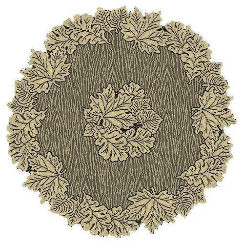 Heritage Lace Leaf 36-Inch Round Table Topper, Goldenrod