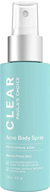 Paula s Choice CLEAR Back and Body Acne Spray  2 Salicylic Acid Treatment for Blackheads   Blemishes  4 Ounce