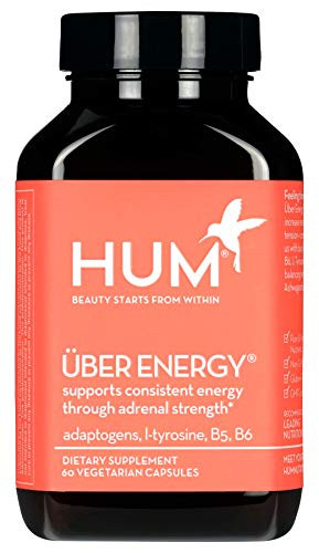 HUM Uber Energy   Adrenal Support Supplement   Natural Complex with Rhodiola  L Tyrosine  B Vitamins to Help Minimize Fatigue  Support Energy   Promote Healthy Stress Response  60 Vegetarian Capsules