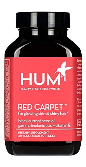 HUM Red Carpet Healthy Skin Hair Supplement Black Currant Seed Oil Supports Glowing Skin Full Shiny Hair with Omega 3 6 GLA ALA Vitamin E Gluten Free Non GMO 60 Vegan Softgels HUM Red Carpet Healthy Skin Hair Supplement Black Currant Seed Oil Supports Glowing Skin Full Shiny Hair with Omega 3 6 GLA ALA Vitamin E Gluten Free Non GMO 60 Vegan Softgels