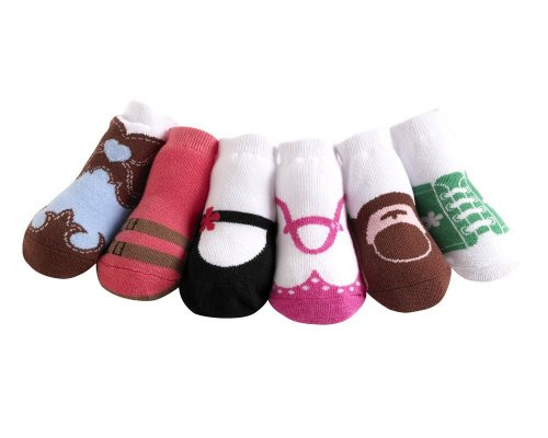 JazzyToes Baby 6 Pair Socks Original Variety Girls   12 24 Months