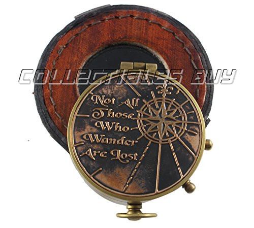 Antique Compass Brass Nautical Marine Collectible Vintage Compass with Box Not All Those who Wander are Lost Antique Compass Brass Nautical Marine Collectible Vintage Compass with Box Not All Those who Wander are Lost