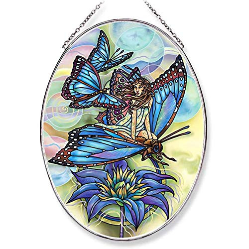 Amia Wishes Have Wings Butterfly Glass Suncatcher  Multicolor