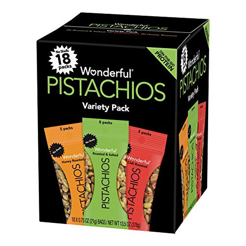Wonderful Pistachios No Shells Variety Pack 0 75 oz 18 pk Wonderful Pistachios No Shells Variety Pack 0 75 oz 18 pk