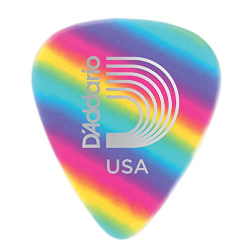 D Addario Rainbow Celluloid Guitar Picks  Medium  100 Pack