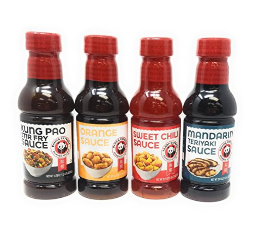 Panda Express Sauce Variety Bundle  18 75 oz 20 75 oz  Pack of 4  includes 1 Bottle Sweet Chile Sauce  Mandarin Teriyaki Sauce  Orange Sauce  Kung Pao Sauce