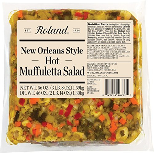 Roland Foods New Orleans Style Muffuletta Salad  Hot  56 Ounce