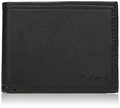 Levi s Men s Extra Capacity Slimfold Wallet  Black  One Size