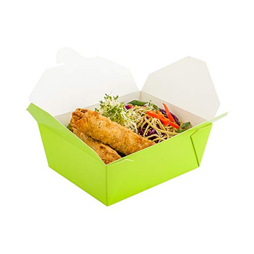 Bio Tek 45 oz Rectangle Eco Green Paper 8 Bio Box Take Out Container   6 3 4  x 5 1 2  x 2 1 2    50 count box   Restaurantware